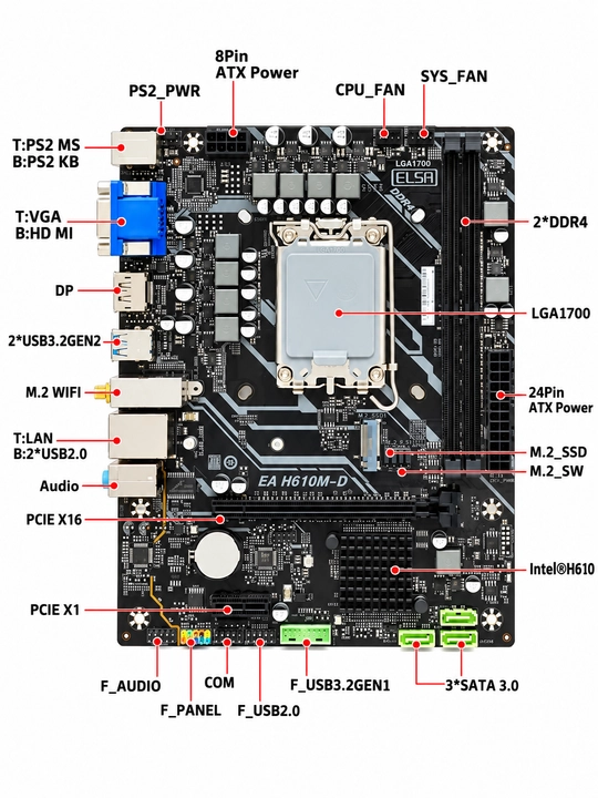 Ona platasi Esonic H610 LGA 1700 DDR4
