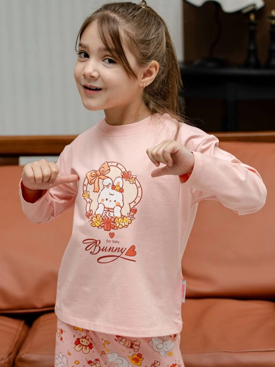 Пижама для девочки, комплект детской домашней одежды, 3–9 лет - 