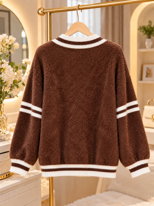 Ayollar uchun angorka kardigan, kuzgi qishki iliq sviter, standart razmer s-xxl gacha