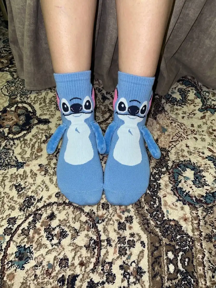 Магнитные парные носки с дизайном Stitch, для женщин и мужчин  36-42
