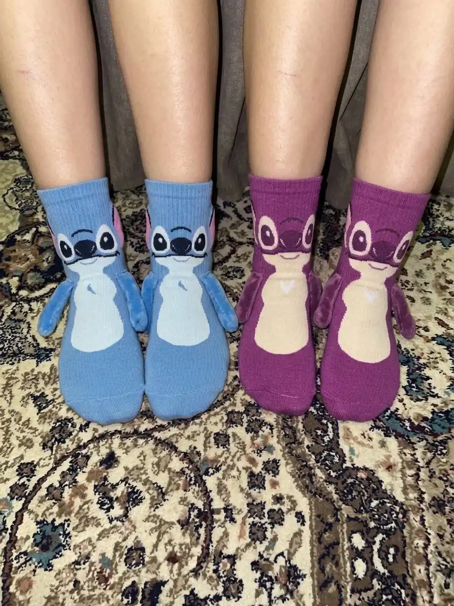 Магнитные парные носки с дизайном Stitch, для женщин и мужчин  36-42