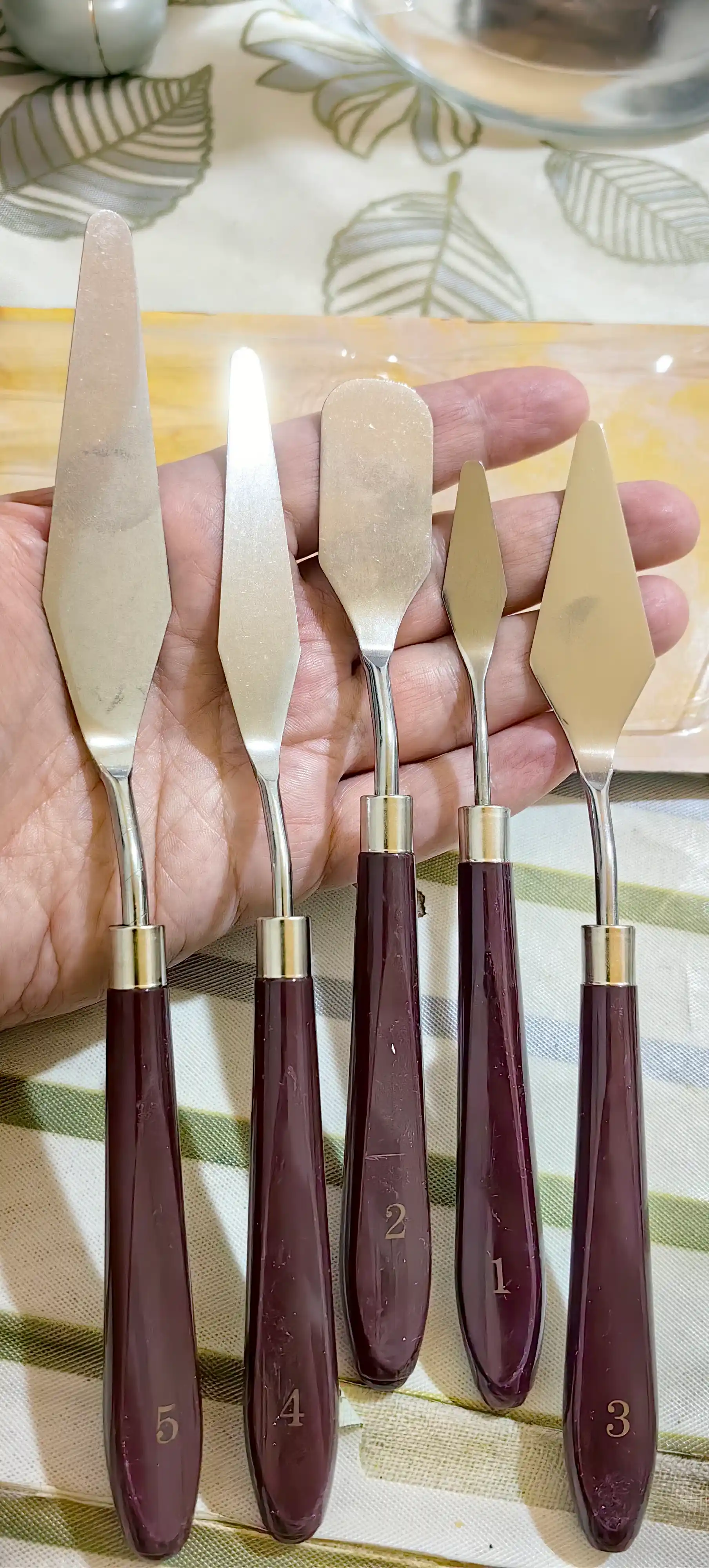 5 ta dona oshxona mastixin spatulalari to‘plami — krem va bezaklar uchun, ijodkorlik uchun