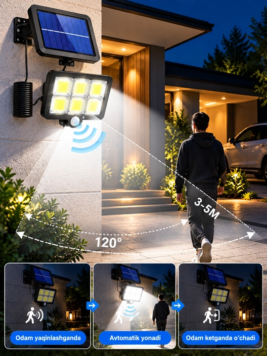 LED фонарь с мощным освещением и боковой LED-панелью