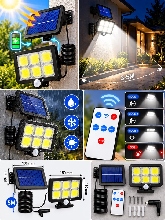 LED фонарь с мощным освещением и боковой LED-панелью