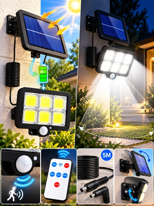 LED фонарь с мощным освещением и боковой LED-панелью