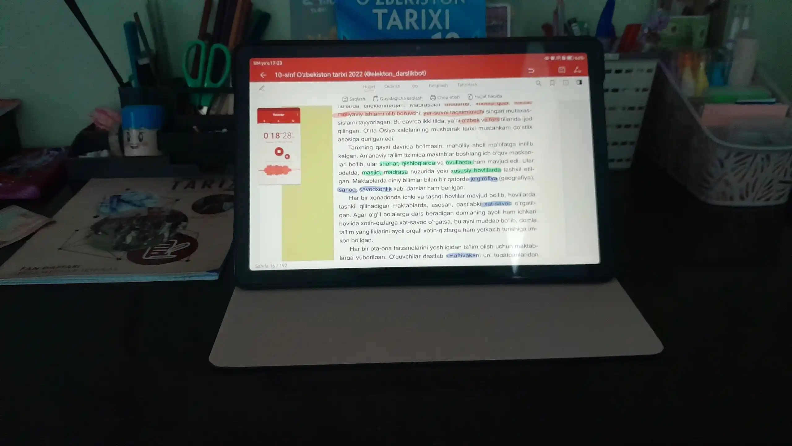 HONOR Pad X8a / X8b uchun taglik kitob g‘ilofi