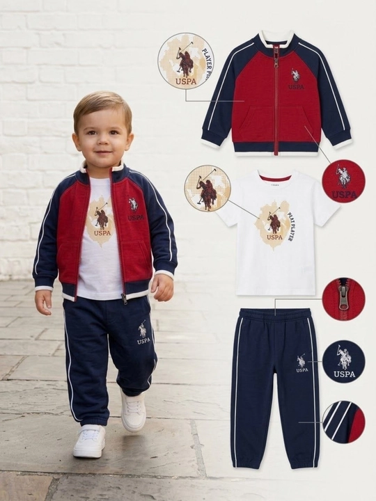 Bolalar sport kiyimi, uchlik, sport kostyum, o‘g‘il bolalar uchun, to‘plam, USPA