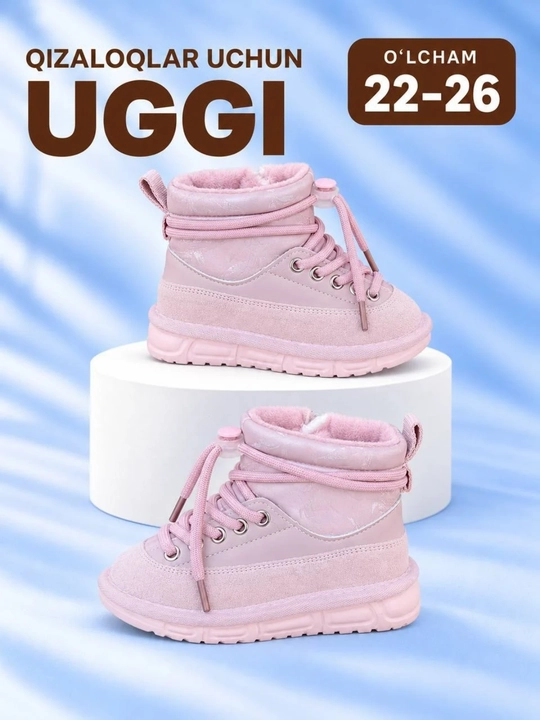 Bolalar uchun qishki uggi 22–26 — issiq mo‘ynali etik, o‘g‘il va qiz bolalar uchun - 