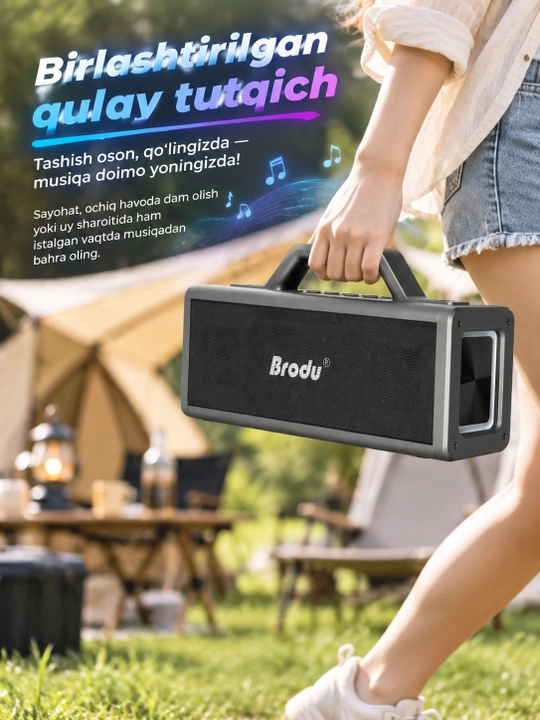 Simsiz Bluetooth karaoke kalonkasi, RGB yorug'lik, TWS, 3600mAh batareya, USB/TF/AUX