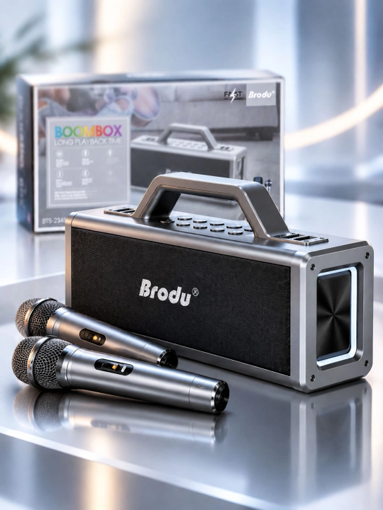 Simsiz Bluetooth karaoke kalonkasi, RGB yorug'lik, TWS, 3600mAh batareya, USB/TF/AUX