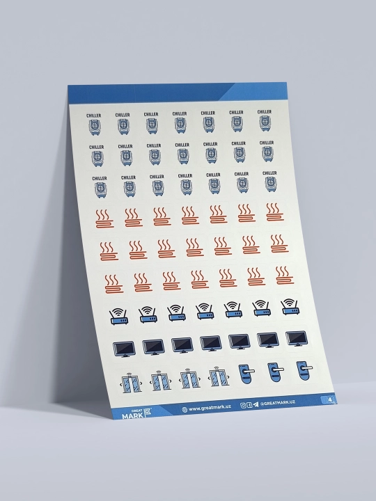 Elektrika uchun Great Mark markirovka stikerlari. 5 varoq, 315 stikerlar
