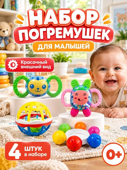 Набор погремушек, погремушки и прорезыватели для малышей - 