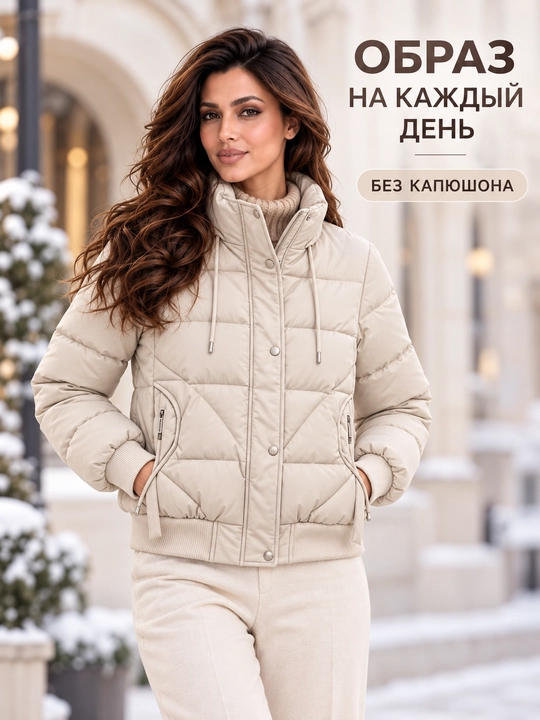 Ayollar uchun kapyushoni, yengi va mo‘ynasi olinadigan issiq kurtka-jilet, M–3XL