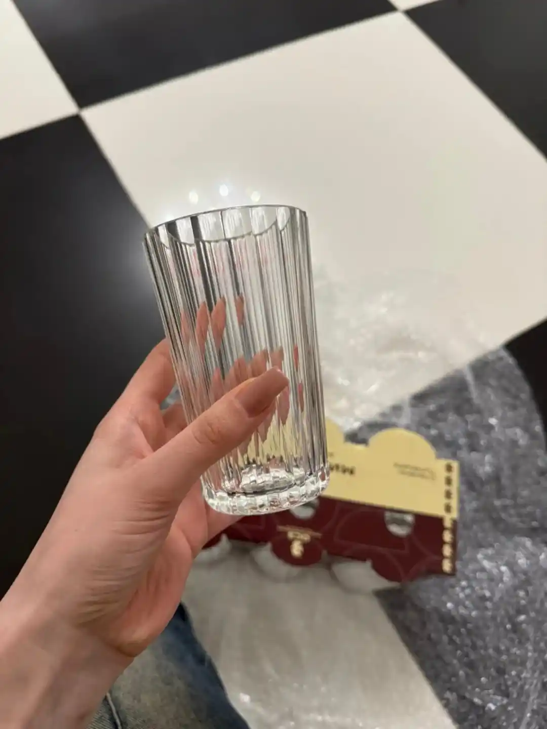 Suv, sharbat va ichimliklar uchun 280 ml hajmli naqshli shisha stakanlar, oshxona uchun 6 ta to‘plam
