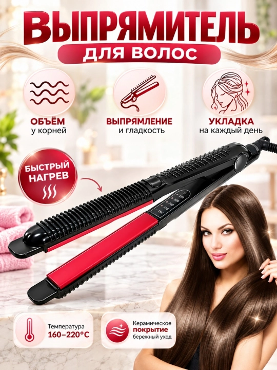 Профессиональный утюжок для волос, выпрямитель - 