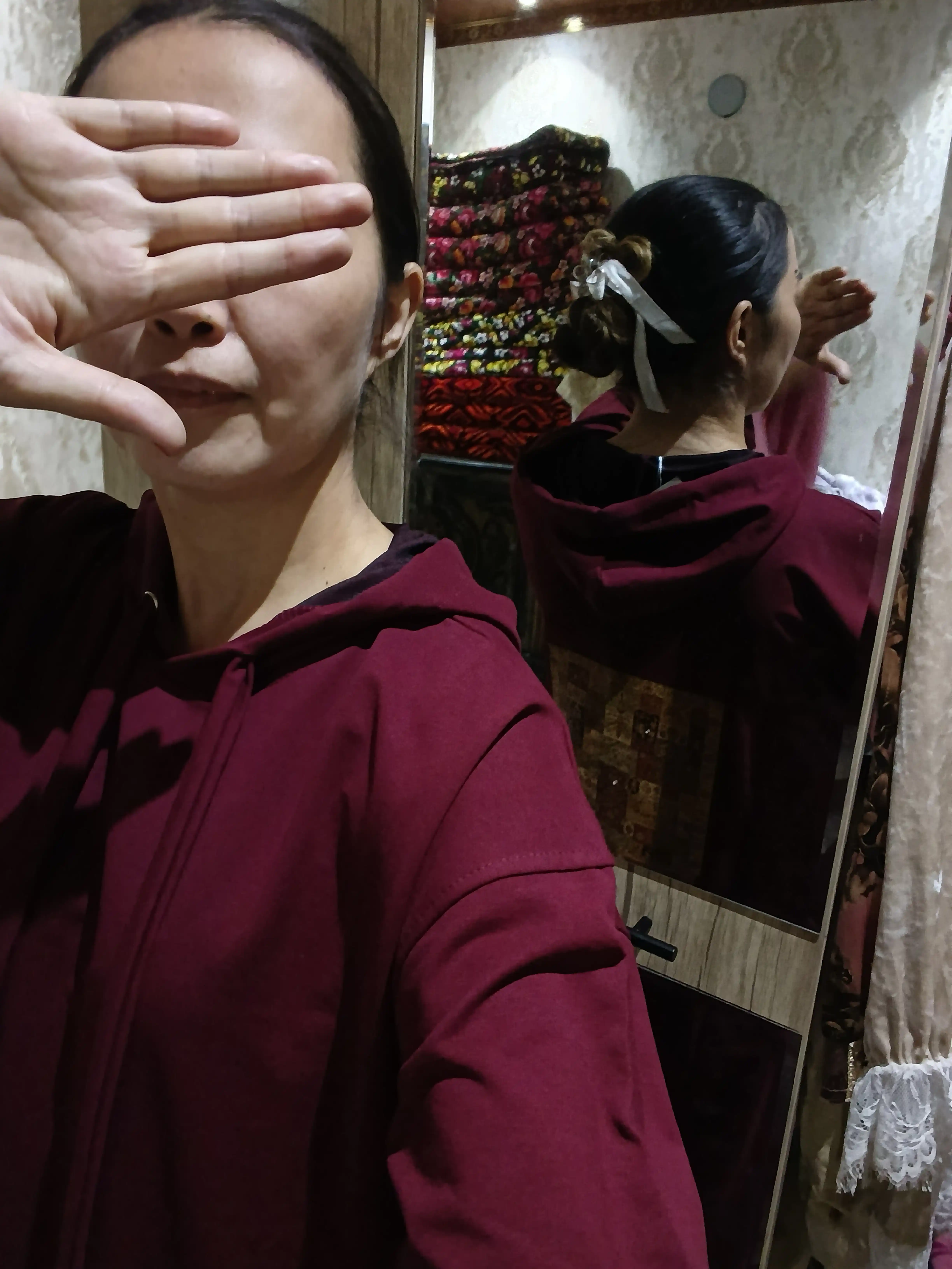Женский костюм двойка, трикотажный - 80% хлопок, oversize платье с брюками, свободный крой