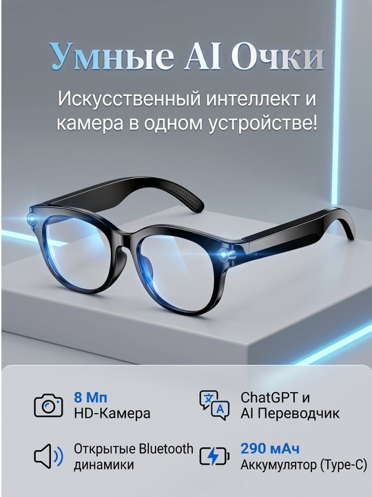 AI Smart Glasses aqlli ko‘zoynaklari - sun’iy intellekt va zamonaviy uslubning uyg‘unligi