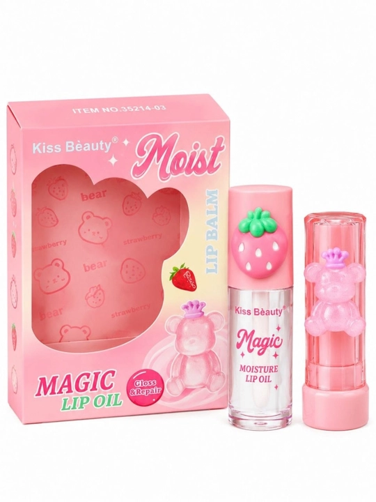 Kiss Beauty Magic lab balzami va namlantiruvchi lip oil to‘plami, 2 dona - 