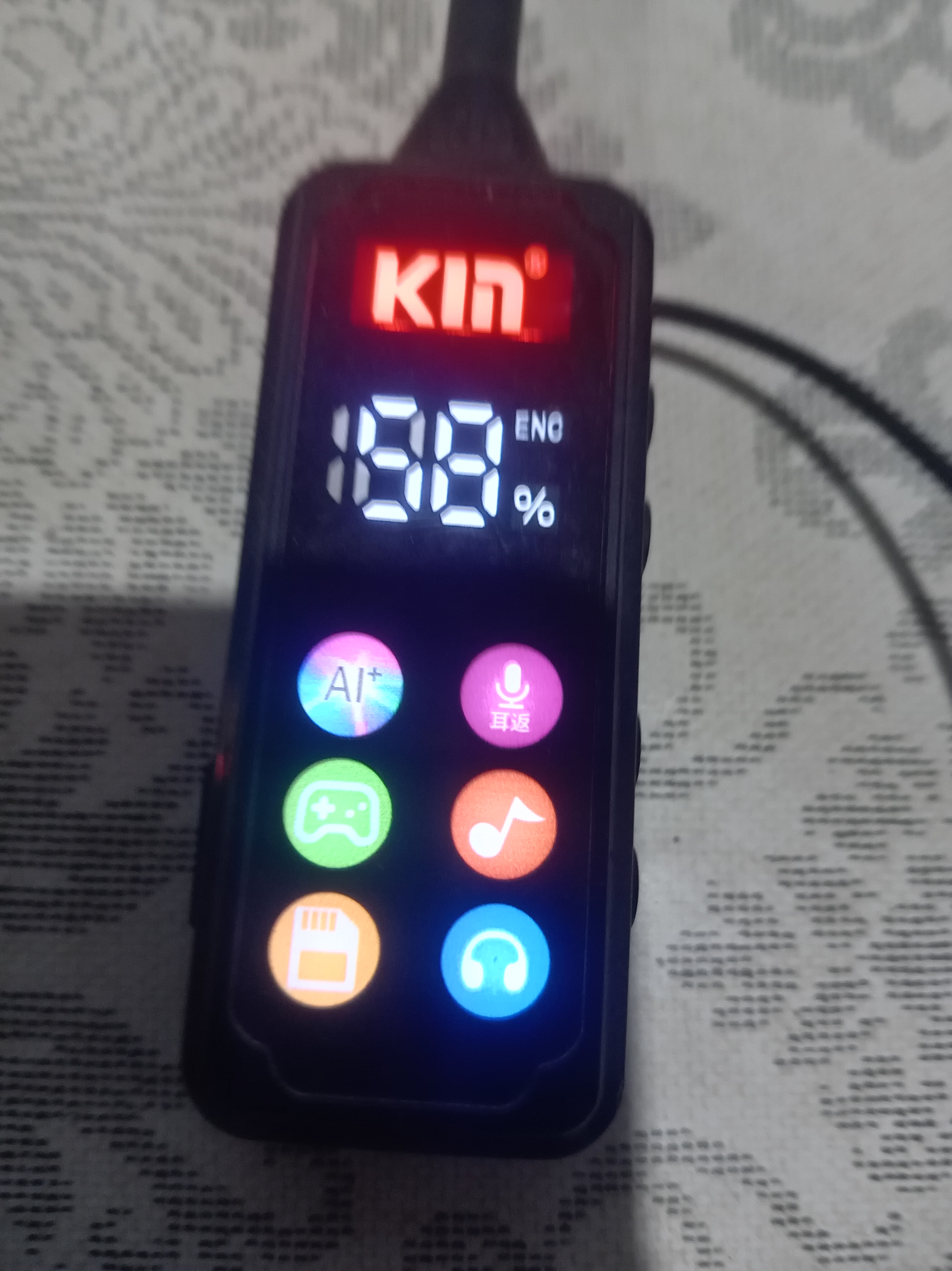 Bo'yinli simsiz quloqchin KIN KL101 ENC mikrofon TF karta 1100 mAh batareya