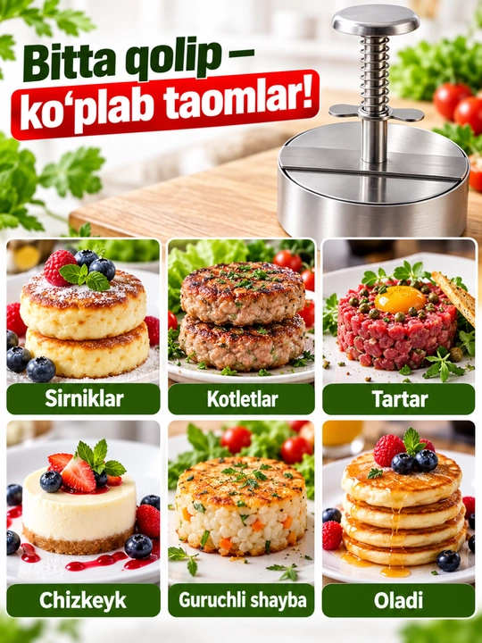 Пресс для бургеров и котлет из нержавеющей стали, форма для котлет