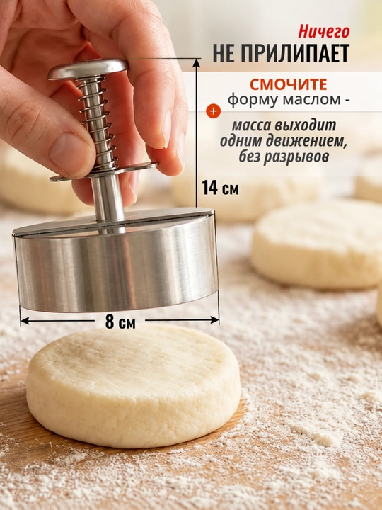 Пресс для бургеров и котлет из нержавеющей стали, форма для котлет