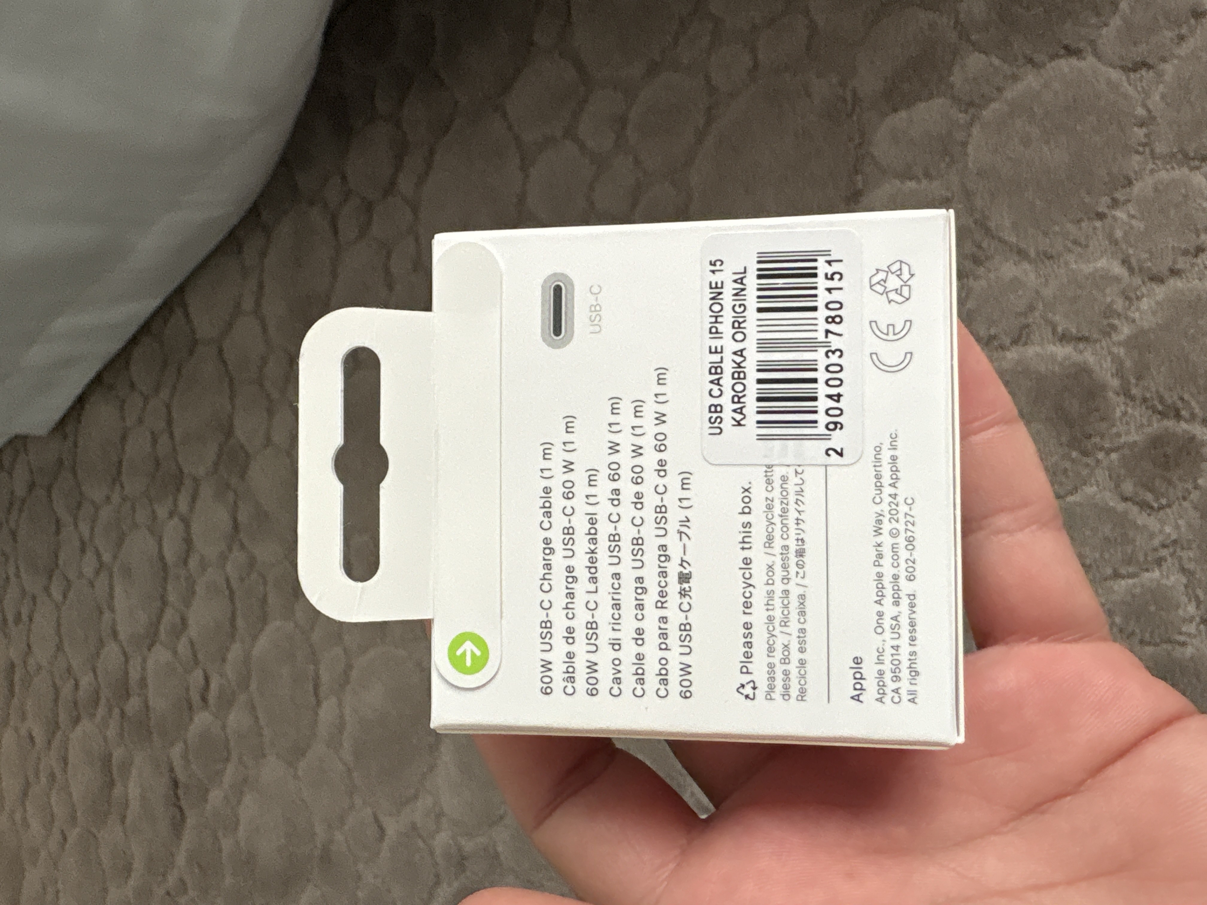 Кабель от производителя Apple 60W USB-C / USB-C to Lightning 1 м, для всех гаджетов