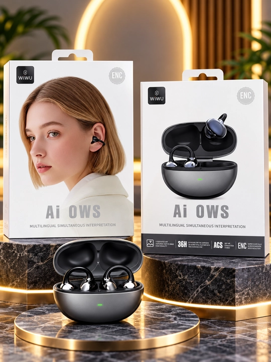 WIWU Ai OWS беспроводные наушники, открытый дизайн, Bluetooth 5.4, чистый звук, 36 часов