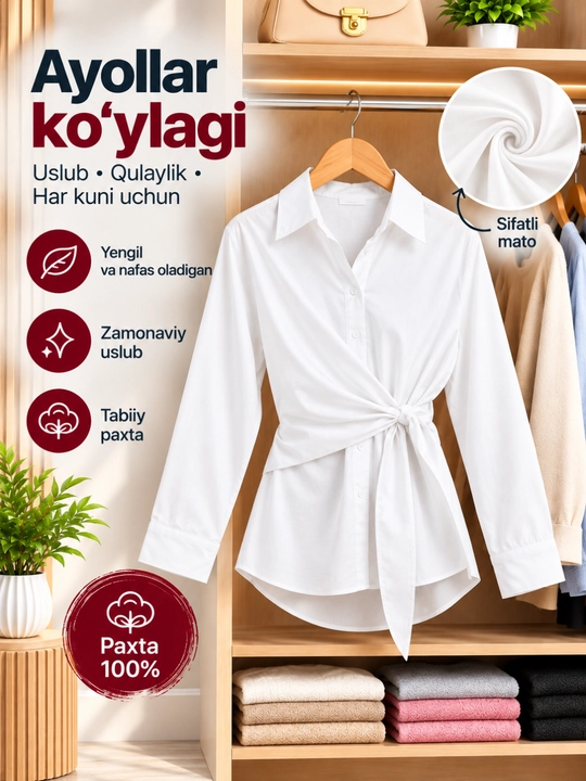 Рубашка для женщин, летняя
