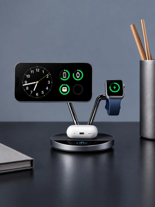 Anker Prime 3-in-1 Qi2 25W aqlli zaryadlash stansiyasi