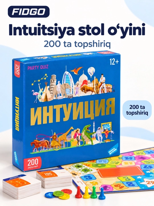 FIDGO «Intuitsiya» stol o‘yini, 200 ta topshiriqli viktorina - 