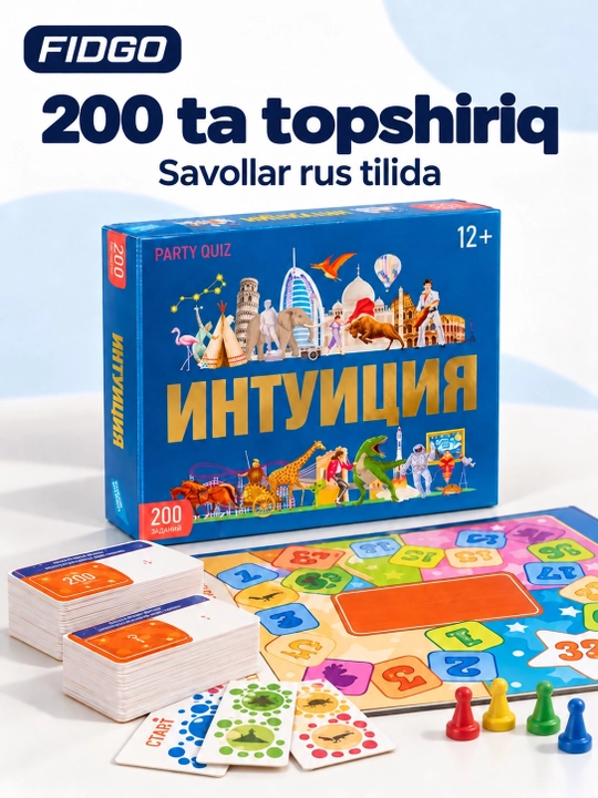 FIDGO «Intuitsiya» stol o‘yini, 200 ta topshiriqli viktorina