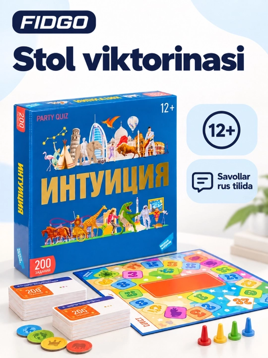 FIDGO «Intuitsiya» stol o‘yini, 200 ta topshiriqli viktorina