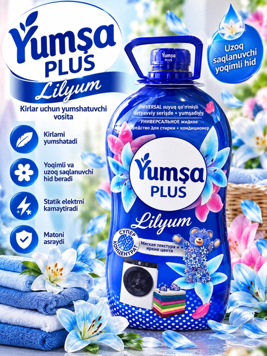 Yumşa PLUS Lilyum kir yuvish uchun yumshatgich konditsioner yoqimli hid - 