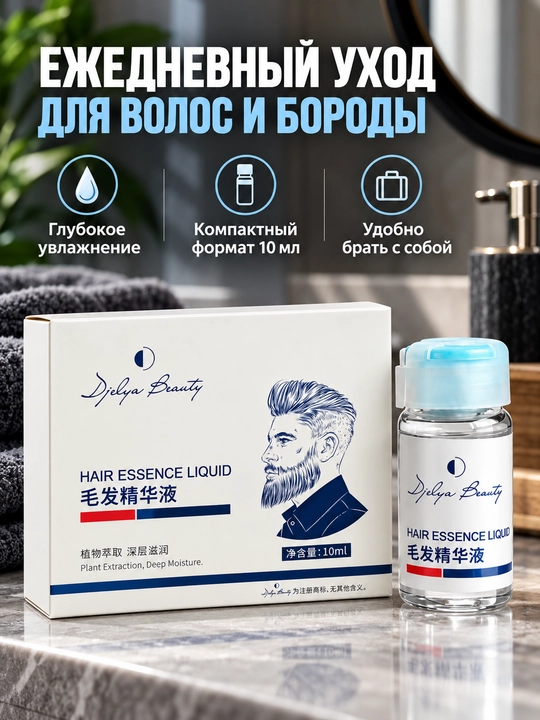 Сыворотка для волос и бороды, увлажняющая эссенция, уход и питание, 10 мл - 