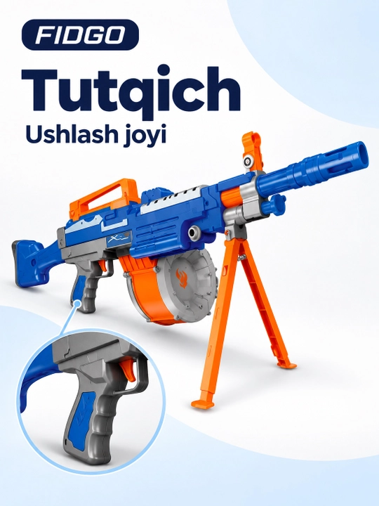 Игрушечный бластер FIDGO с барабанным магазином