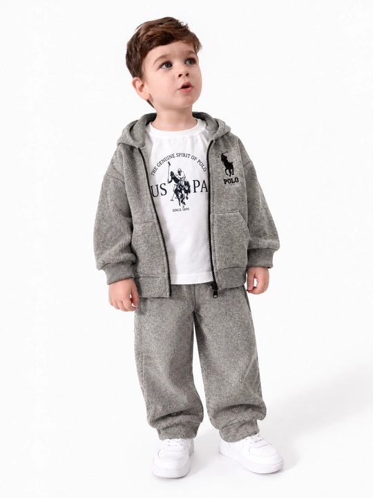 Костюм тройка Polo для мальчика, кофта футболка штаны, 1–3 года