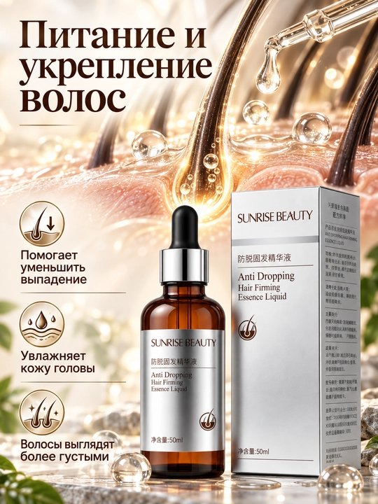 Сыворотка для волос SUNRISE BEAUTY, укрепляющий уход, для кожи головы и корней, 50 мл