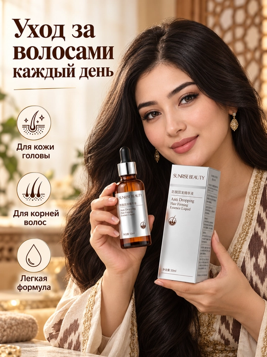 Сыворотка для волос SUNRISE BEAUTY, укрепляющий уход, для кожи головы и корней, 50 мл