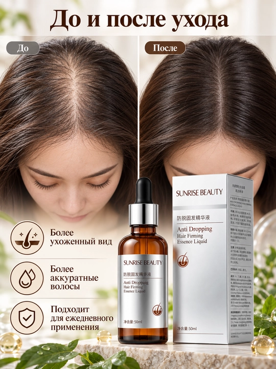 Сыворотка для волос SUNRISE BEAUTY, укрепляющий уход, для кожи головы и корней, 50 мл