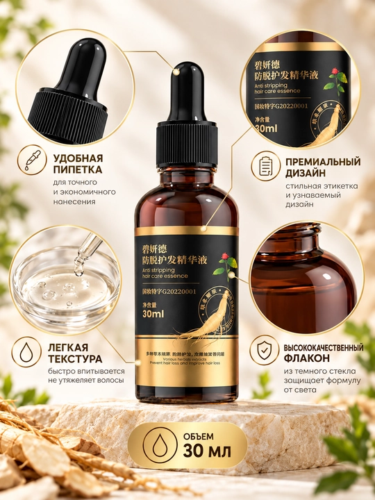 Soch serumi, 30 ml, bosh terisi va soch ildizlari uchun parvarish