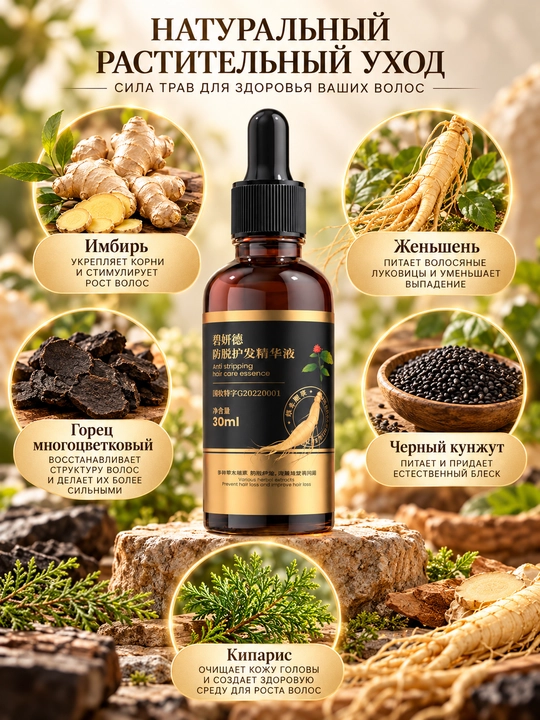 Soch serumi, 30 ml, bosh terisi va soch ildizlari uchun parvarish