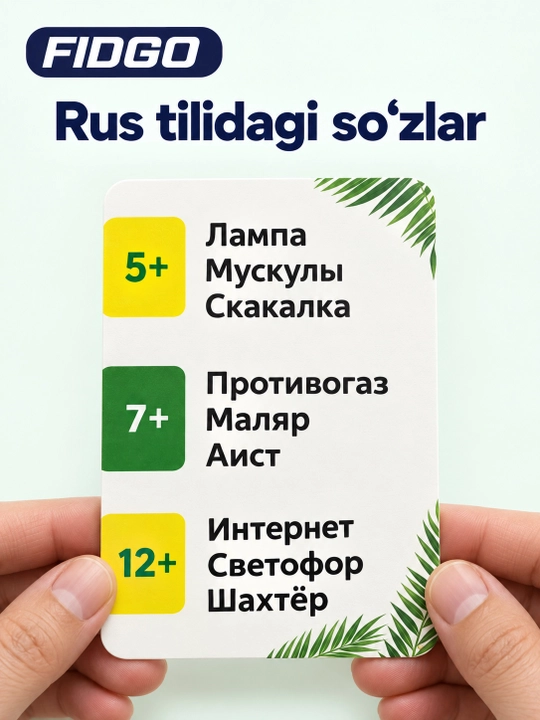 FIDGO «Krokodil» stol o‘yini, 100 ta kartochka, 900 ta topshiriq