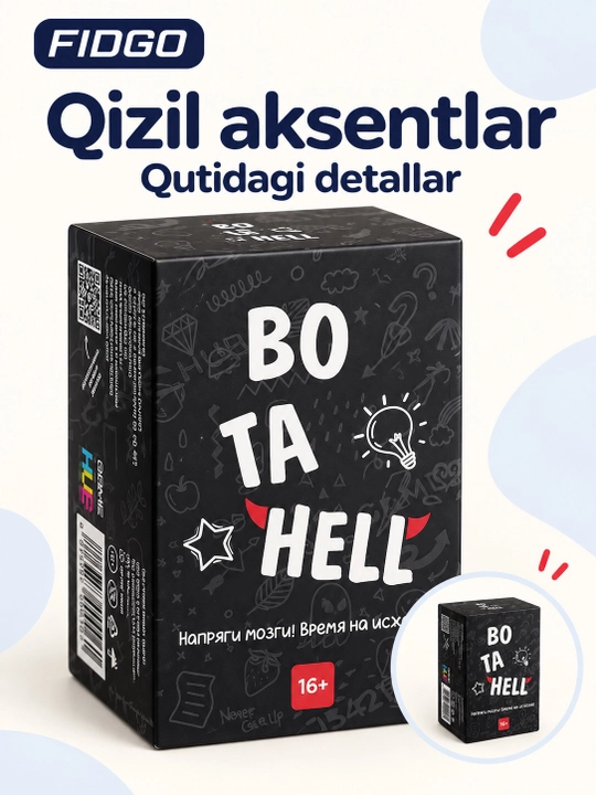 FIDGO «BO TA HELL» kartochkali stol o‘yini, 16+