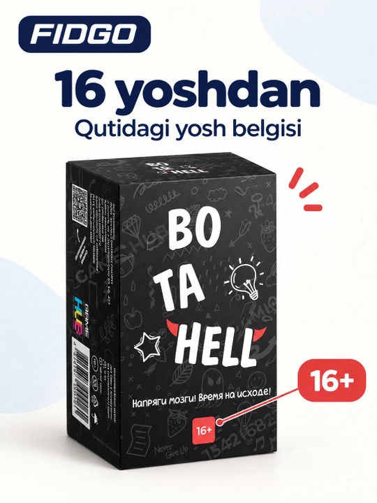 FIDGO «BO TA HELL» kartochkali stol o‘yini, 16+