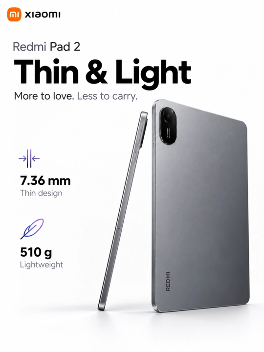 Планшет Xiaomi Redmi Pad 2 11", 2.5K экран 90 Гц, Helio G100-Ultra, 9000 мАч