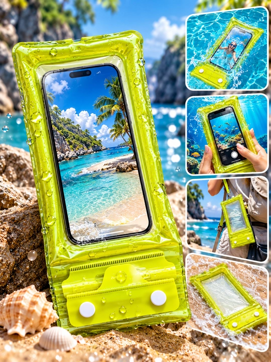 Telefon uchun suv o‘tkazmaydigan g‘ilof, germetik va universal chexol, basseyn uchun