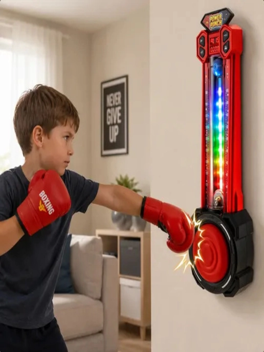 Power Punch elektron kuch o'lchagichi — yumshoq qoplamali, hisoblagichli o'yin-trenajyori