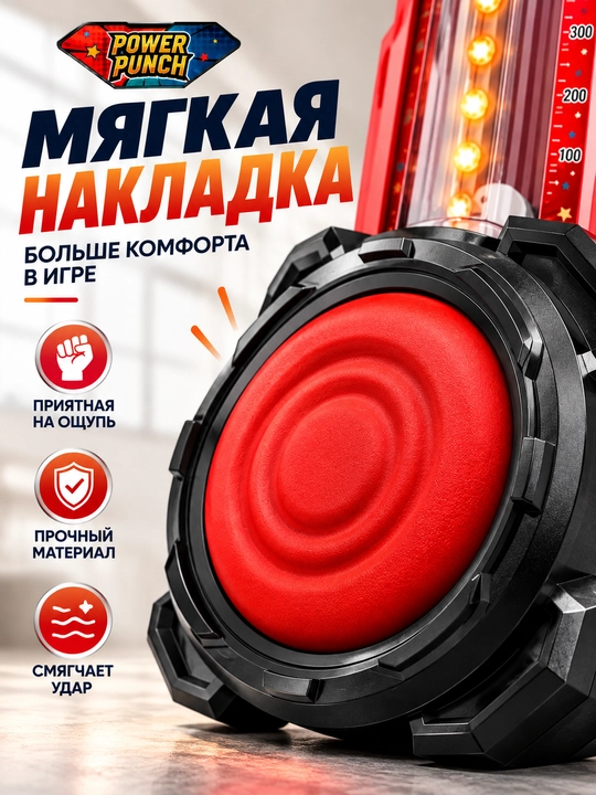 Power Punch elektron kuch o'lchagichi — yumshoq qoplamali, hisoblagichli o'yin-trenajyori