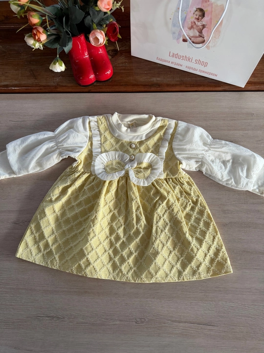 6 oylikdan 8 yoshgacha qizaloqlar uchun quzgi bayramona va kundalik ko‘ylak