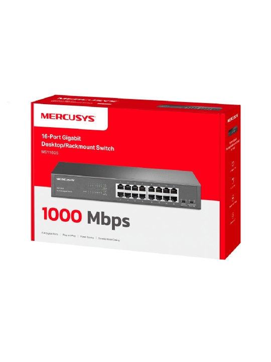 Коммутатор MS116GS, 16×Gigabit RJ45